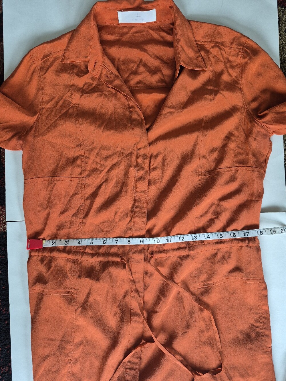 Thakoon Shirt Dress Orange Silk Long Sleeve Mini Size 4 - Picture 10 of 13